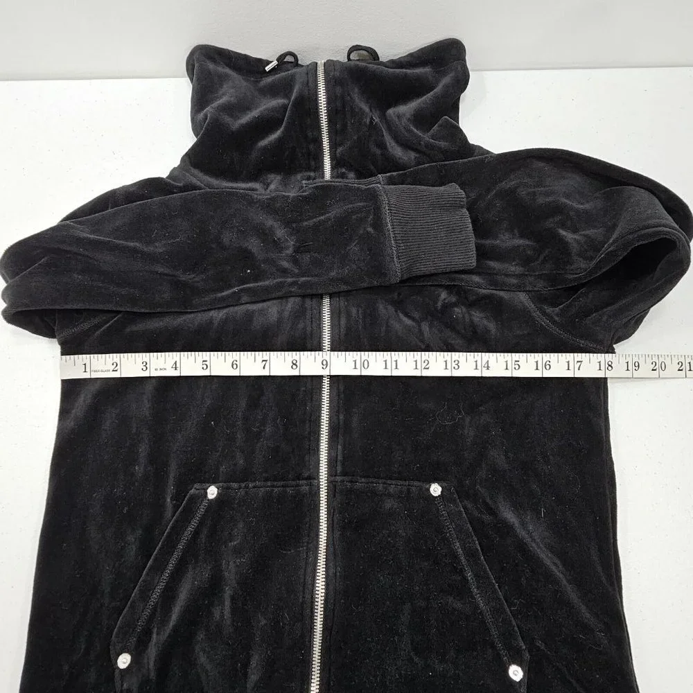 Michael Kors Womens Velour Zip Sweatshirt Jacket Size Medium Black Velvet